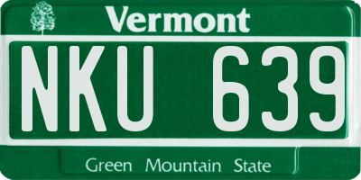 VT license plate NKU639