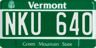 VT license plate NKU640