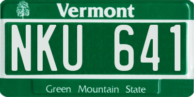 VT license plate NKU641