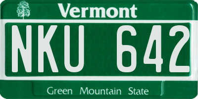 VT license plate NKU642