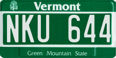 VT license plate NKU644