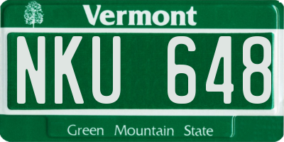 VT license plate NKU648