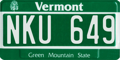 VT license plate NKU649