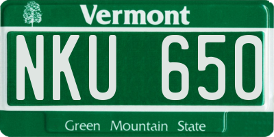 VT license plate NKU650