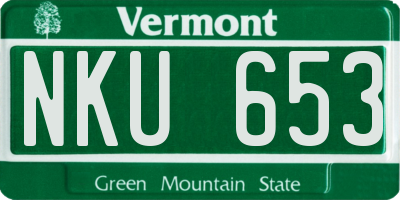VT license plate NKU653