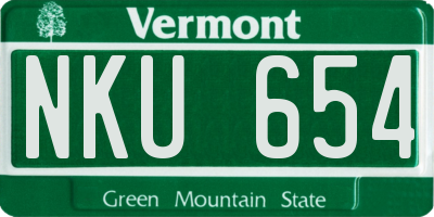 VT license plate NKU654