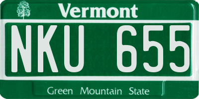 VT license plate NKU655
