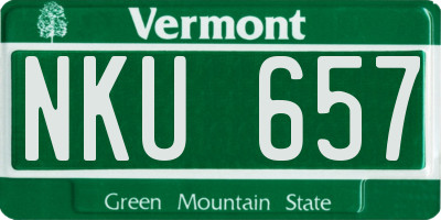 VT license plate NKU657