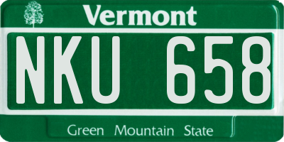 VT license plate NKU658
