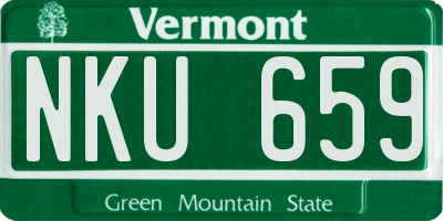 VT license plate NKU659