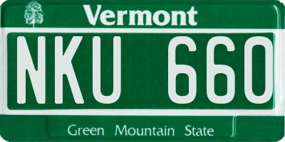 VT license plate NKU660
