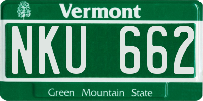 VT license plate NKU662