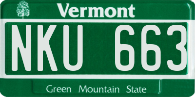 VT license plate NKU663