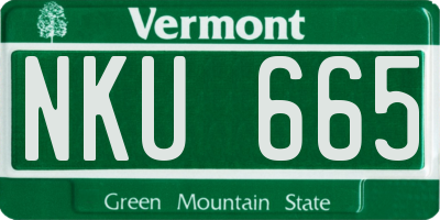VT license plate NKU665