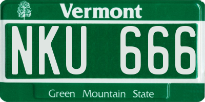 VT license plate NKU666