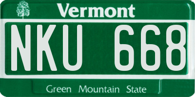 VT license plate NKU668