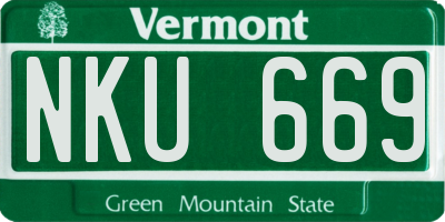 VT license plate NKU669