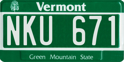 VT license plate NKU671