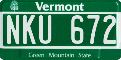 VT license plate NKU672