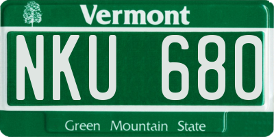 VT license plate NKU680