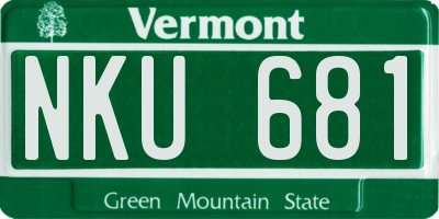 VT license plate NKU681