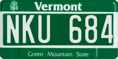 VT license plate NKU684