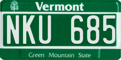 VT license plate NKU685