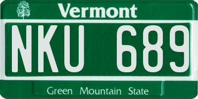 VT license plate NKU689