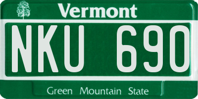 VT license plate NKU690