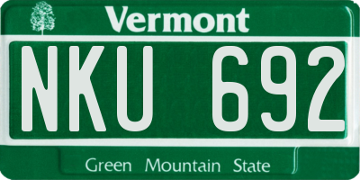 VT license plate NKU692