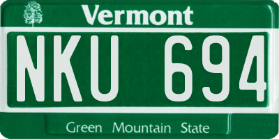 VT license plate NKU694