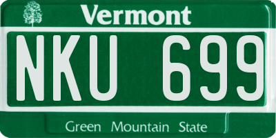 VT license plate NKU699