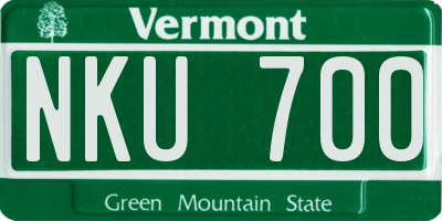VT license plate NKU700