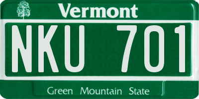 VT license plate NKU701