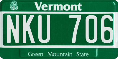 VT license plate NKU706
