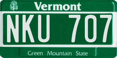 VT license plate NKU707