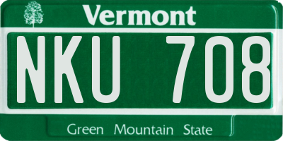 VT license plate NKU708