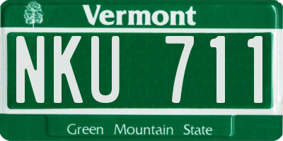 VT license plate NKU711