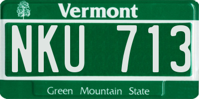 VT license plate NKU713