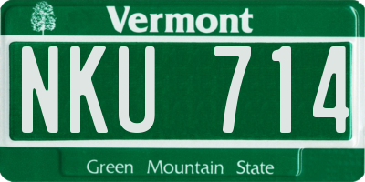 VT license plate NKU714
