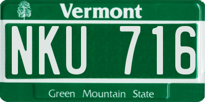 VT license plate NKU716