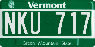VT license plate NKU717