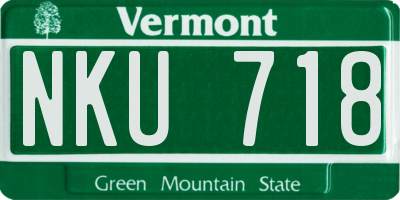 VT license plate NKU718