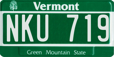 VT license plate NKU719