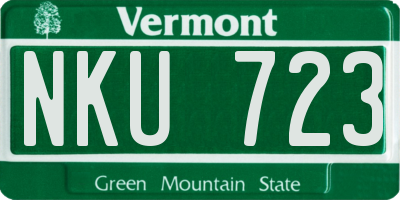 VT license plate NKU723