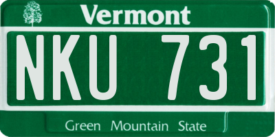 VT license plate NKU731