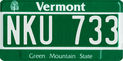 VT license plate NKU733