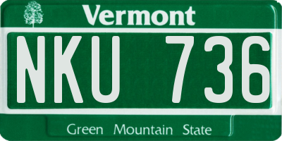 VT license plate NKU736