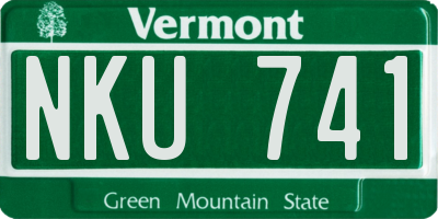 VT license plate NKU741