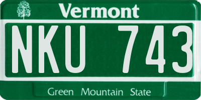 VT license plate NKU743